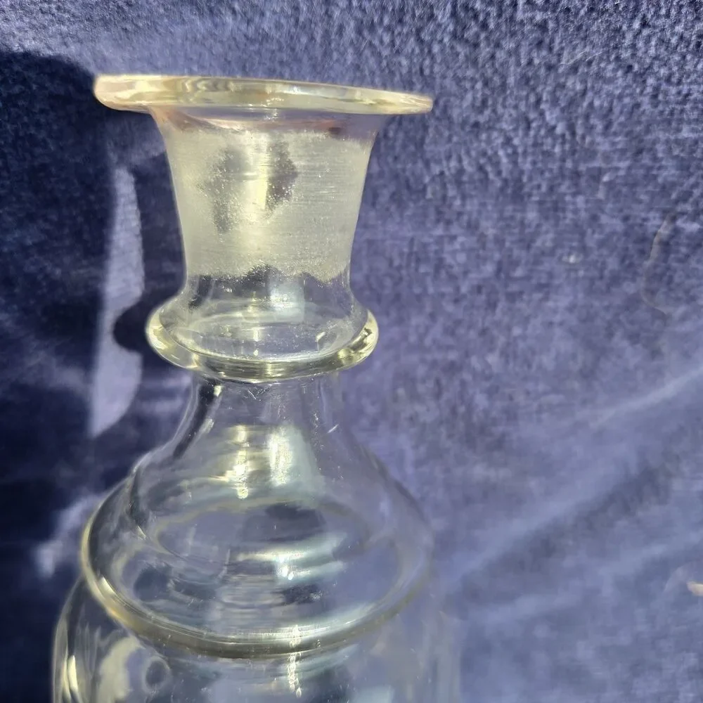 Antique Victorian Etched Glass Decanter w/ Original Stopper c1880